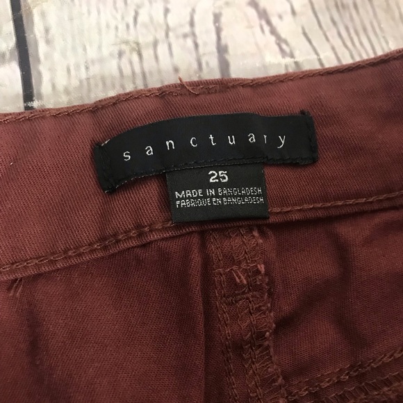 Sanctuary Cropped Burgundy Pants Size 25 - Picture 5 of 9